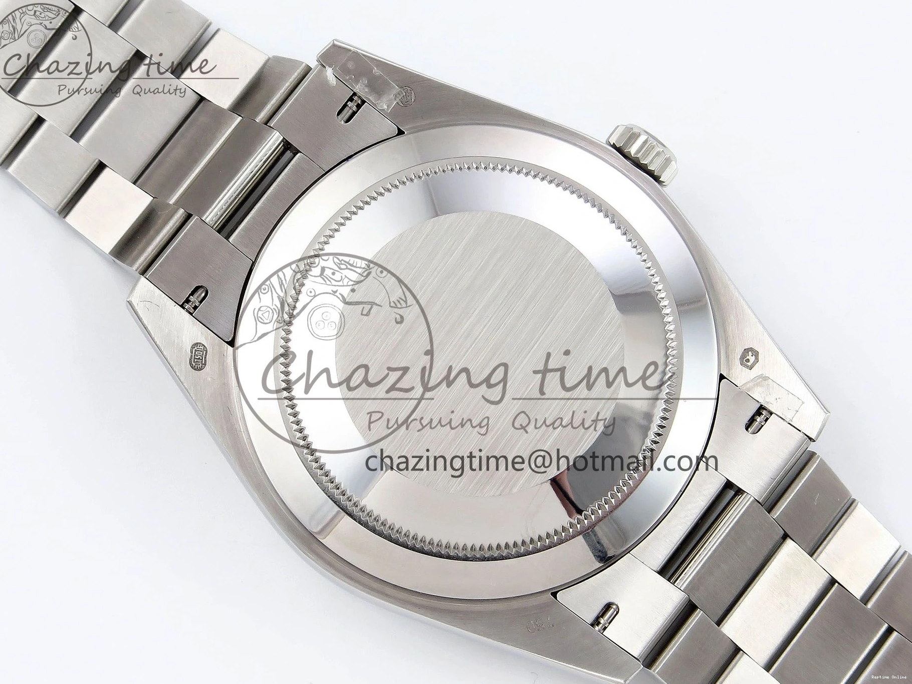 0516 FreshLook DayDate 40 SS JDF 904L Steel Gray Stick Dial on President Bracelet VR3255 V3 (Gain Weight) 1446